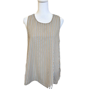 Pleione Sleeveless stripped Tank top, Cream, Blue& Blk, Fully Lined, NWT Size XS